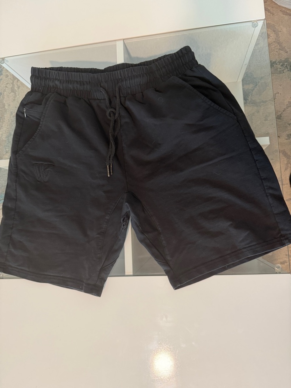 Men's Black Athletic Drawstring Performance Shorts